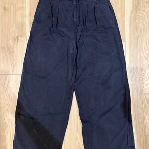 Faherty Navy Wide Leg Pant
